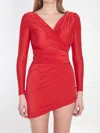 Balenciaga Draped Mini Dress In Red