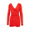 Balenciaga Draped Mini Dress In Red