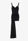 Balenciaga Draped Mini Dress With Side-panel In Black