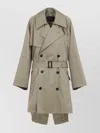 Balenciaga Beige Double-breasted Cotton Trench Coat In Green