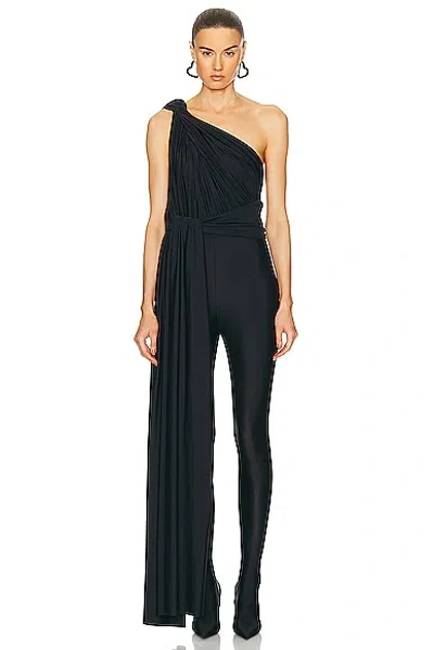 Balenciaga Draped Trouserabodysuit In Black