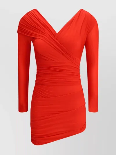 BALENCIAGA DRAPED SHORT DRESS LONG SLEEVES