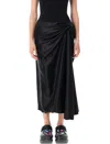 Balenciaga Draped Cupro Midi Skirt