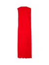 Balenciaga Silk-wool Draped Cape Midi Dress In Red