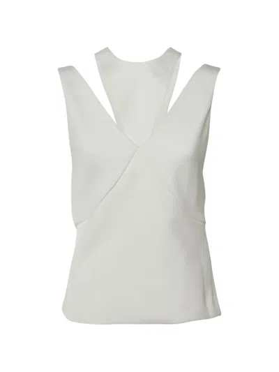Pre-owned Balenciaga Draped Sleeveless Top In White