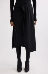 Balenciaga Draped Tailored Crepe Skirt In Black