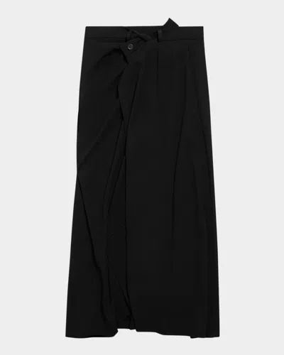 Balenciaga Draped Tailored Skirt In Black