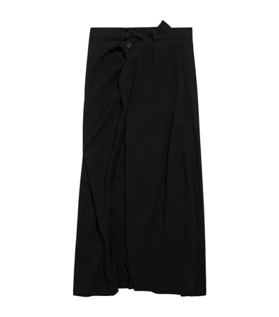 Balenciaga Draped Tailored Skirt In Black