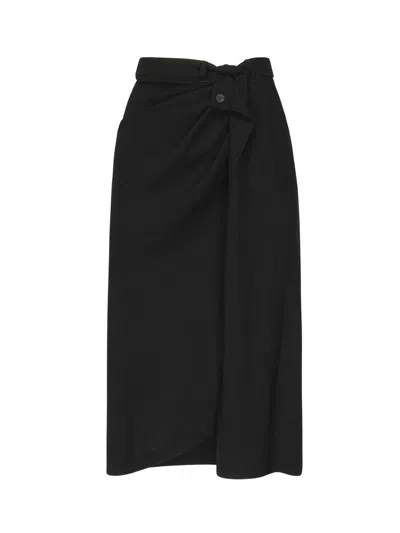 Balenciaga Draped Tailored Skirt In Black