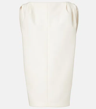 Balenciaga Gathered-shoulder High-neck Mini Sack Dress In White