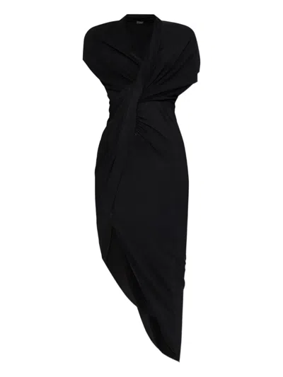 Balenciaga Stretch Crepe Dress In Black