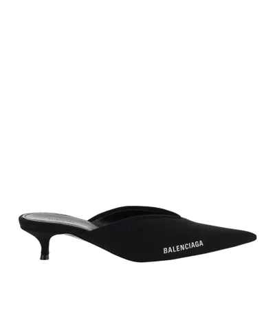Balenciaga Drapy Muller High Heels In Black