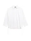 Balenciaga Oversized Button-front Shirt With Drawstring Hem In White