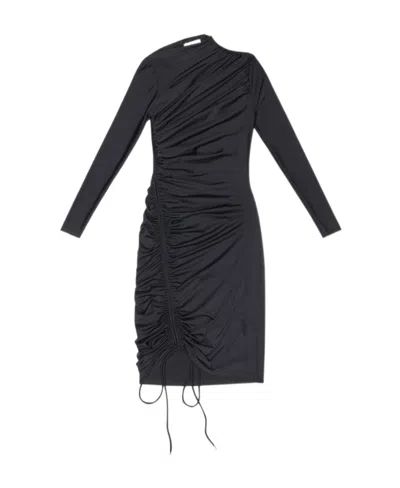 Balenciaga Drawstring-detailed Dress In Black