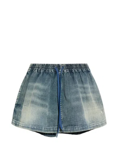 Balenciaga Drawstring Elasticated Skirt In Blue