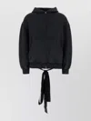 Balenciaga Flipped Uni Logo Embroidered Cotton Fleece Zip-up Hoodie