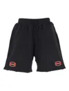 Balenciaga Vintage Effect Drawstring Shorts In Black