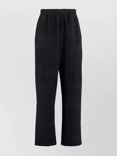 Balenciaga Drawstring Waist Nylon Track Pants In Black