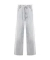 Balenciaga Drawstring Wide-leg Jeans In Gray