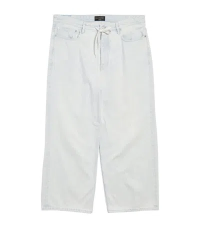 Balenciaga Drawstring Wide-leg Jeans In White