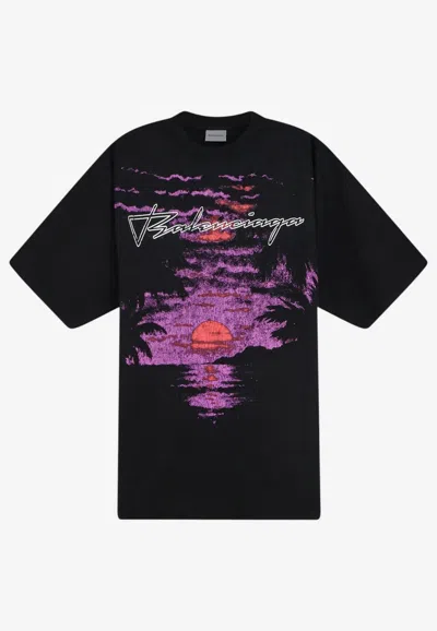 Balenciaga Dream Print T-shirt In Multi