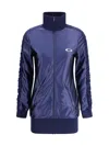 Balenciaga Shiny Jersey Fitted Tracksuit Dress In Blue