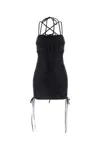 Balenciaga Women Black Stretch Nylon Mini Dress In Black