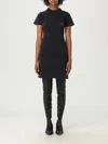 Balenciaga Black Mini Dress With Polo Shirt Style Collar And Logo Detail On The Front In Cotton Woma In Black