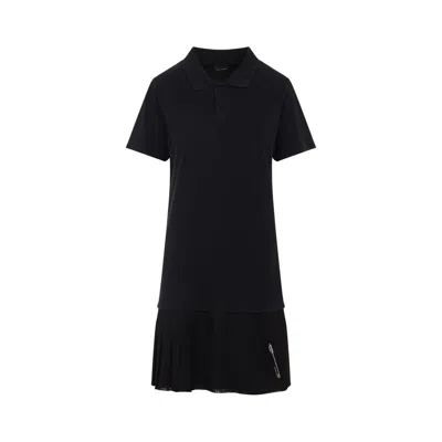 Balenciaga Layered Mini Polo Dress In Black