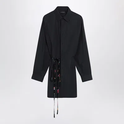 Balenciaga Tie-detail Mini Dress In Black