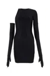 Balenciaga Women's Stretch Nylon Mini Dress In Black