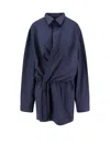 Balenciaga Shirt Mini Dress In Blue
