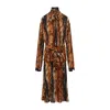 Balenciaga Knotted Ai Fur Print Maxi Dress In Brown