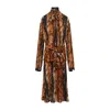 Balenciaga Knotted Ai Fur Print Maxi Dress In Brown