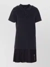 Balenciaga Black Layered Dress With Polo Shirt Style Collar And Safety Pin Detail In Cotton Woman In Black