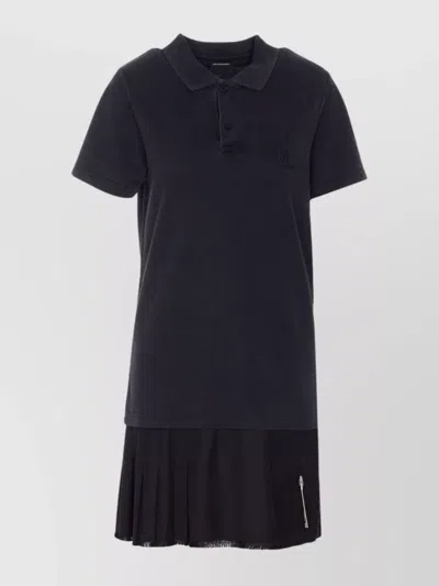 Balenciaga Dress With Pleated Hem And Safety Pin Detail In Black