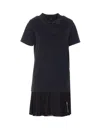 Balenciaga Black Layered Dress With Polo Shirt Style Collar And Safety Pin Detail In Cotton Woman In Black