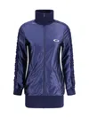 Balenciaga Shiny Jersey Fitted Tracksuit Dress In Blue