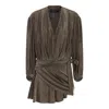 Balenciaga Draped Glittered Mini Dress In Black
