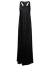 Balenciaga Black Long Evening Dress With Logo Motif All-over In Viscose Woman In Black