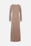 Balenciaga Long-sleeved Jumpsuit And Long Skirt In Brown