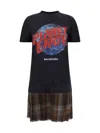 Balenciaga Layered Planet Earth Dresses Multicolor In Brown