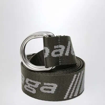 Balenciaga D-ring Belt With Loop Sports Icon Motif In Green