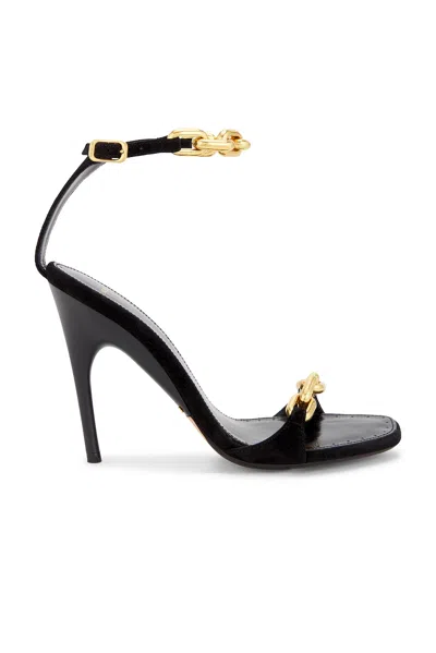 Balenciaga 110mm Duchesse Chain Suede Ankle-strap Sandals In Black