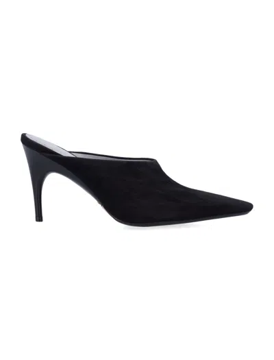Balenciaga Duchesse Suede Mule In Black