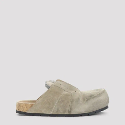Balenciaga Dumbo Mules In Worn-out Suede In Neutral
