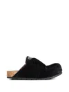 Balenciaga Dumbo Sabot In Distressed Suede Calfskin Men In Black