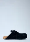 Balenciaga Dumbo Sabot In Distressed Suede Calfskin Men In Black