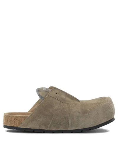 Balenciaga Dumbo Sabot In Distressed Suede Calfskin In Gray