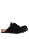 Balenciaga Dumbo Sabot In Distressed Suede Calfskin Men In Black